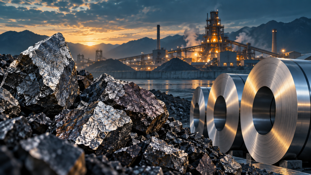 Editorial illustration: Ores, ferroalloys and steel